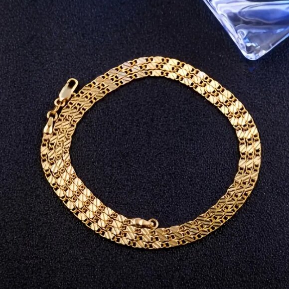 30" Mens 14K Gold Chain Link Necklace 14 Karat Guys Jewelry 30 inch Long NEW - Picture 4 of 7